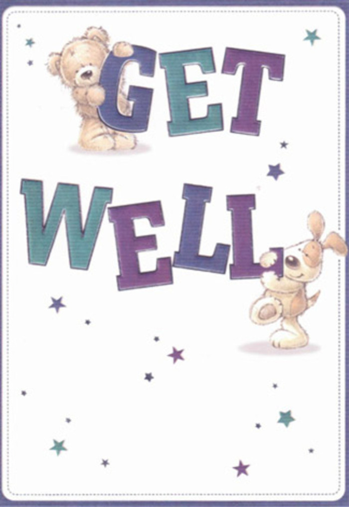 With the same comforting embrace found in close-knit corners of Elephant and Castle, this illustrated get well card gathers gentle energy and optimism. Two familiar friends-a huggable teddy bear and a perky puppy with oversized ears-stand united in delivering a visual wish for healing. Their friendly, rounded forms interact intimately with bold, block lettering shaded in striking purples and tranquil aquas-tones you might spot in the vibrant arrangements for sale at the Elephant and Castle Florist. Scattered stars dance whimsically across the card, infusing the white, spotless background with a sense of possibility-a visual parallel to the bursts of wildflowers in local parks. The bear's painted fur and the puppy's velvety ears evoke the textures of fresh petals and ribbons, adding a touch of tangible comfort to the scene. This get well card brims with thoughtful detail, its composition echoing the care that goes into every bouquet crafted for deliveries to homes along the Thames or busy offices in SE1, sending a message as heartfelt and genuine as a handmade floral gift.